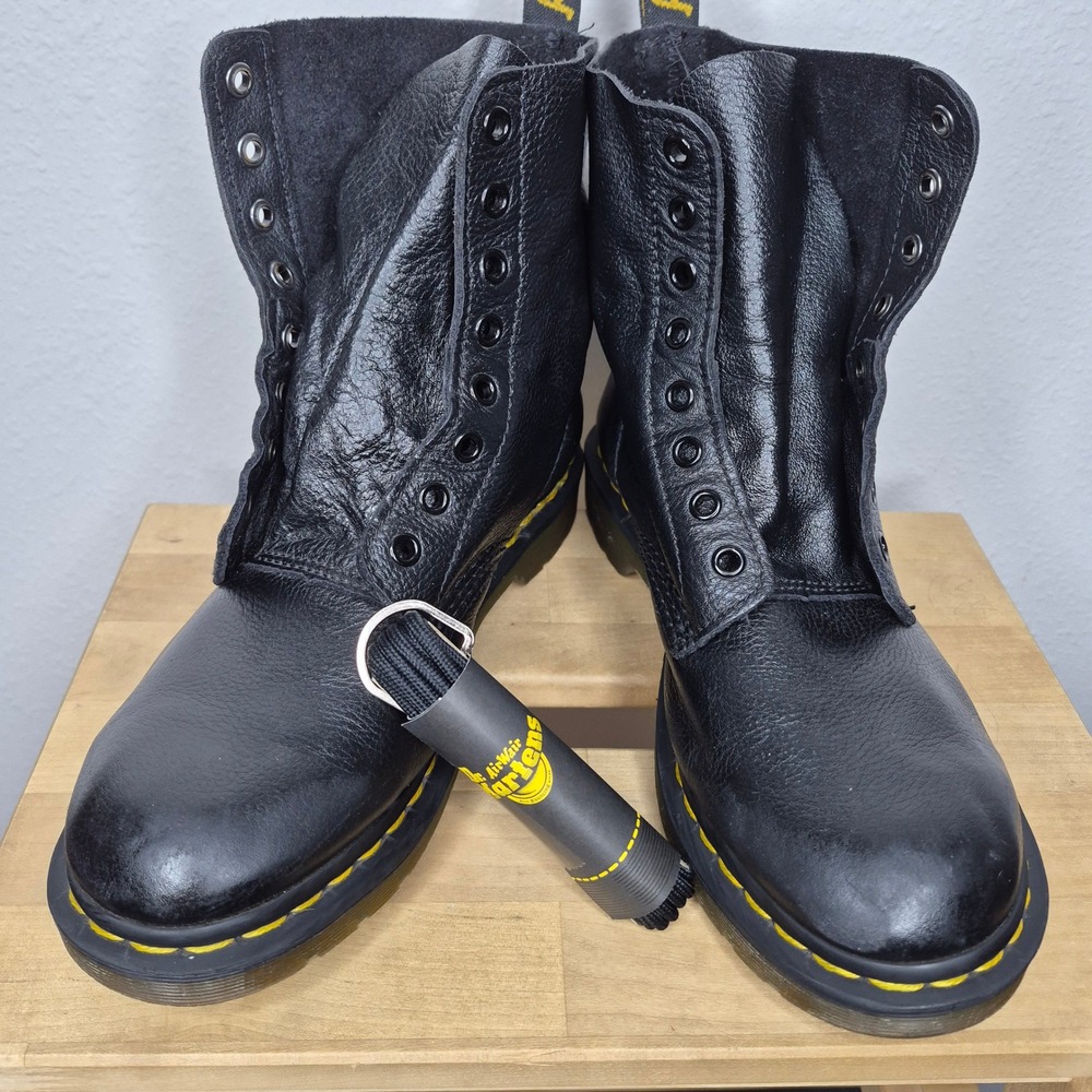 Dr. Martens 1460 Pascal Black Virginia Leather 8-Eye Boots 8 US 41 EU Grunge - Picture 12 of 13